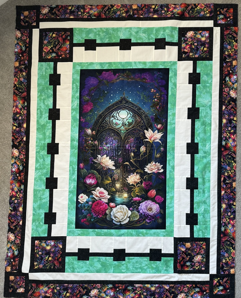 Celestial Window Quilt Kit - Night Garden (Green)