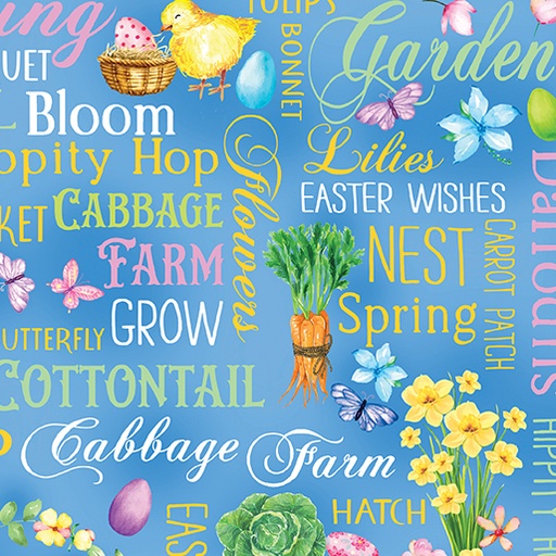 [14401-54] Cottontail Farms // Springtime Words Blue