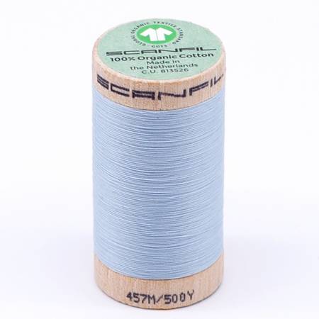 [92074-4814] Scanfil Organic Cotton Thread 50wt Solid 500yd Winter Sky