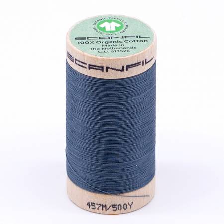 [92079-4819] Scanfil Organic Cotton Thread 50wt Solid 500yd Aegean Blue