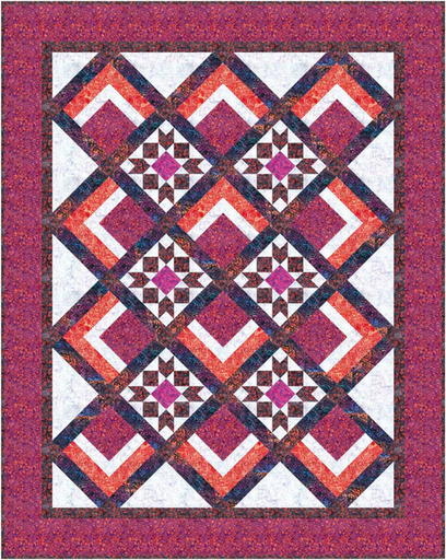 [FBQKB2024] Forward and Back Quilt Kit - Orange and Fuschia