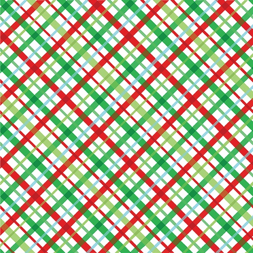 [14424-09] Happy Llamadays // Holiday Plaid White