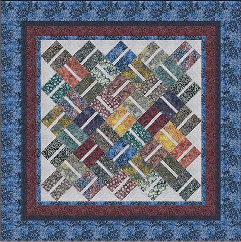 [SPLTDCSNQK-BLU] Split Decision Quilt Kit (Queen) // At Dusk Blue