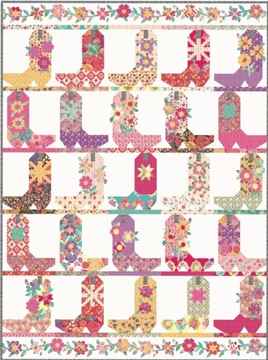 [BOOTSCOOTQKT1124] Boot Scootin' Boogie Quilt Kit // Calico Cowgirl