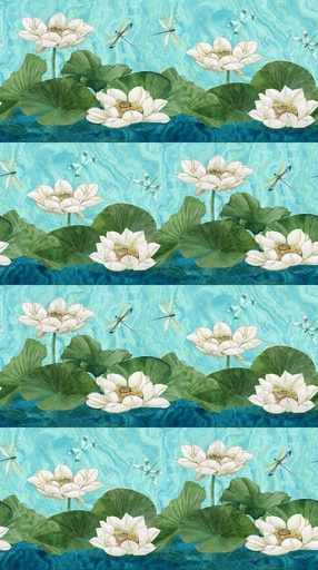 [DP27207-48] Tranquil Waters // DP27207-48 Border Stripe