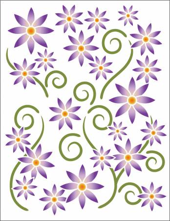 [EUASVCLR] Tattoo Elementz Decal Decal Asters Violet (Printed On Clear)